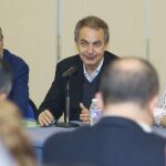 El expresidente del Gobierno José Luis Rodríguez Zapatero durante el acto político en Ponferrada