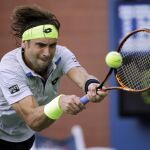 David Ferrer durante el partido contra Filip Krajinovic