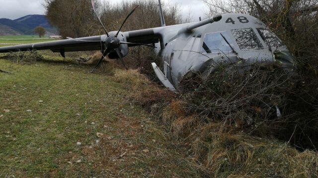 El avión pertenece al Ala 35 de la base de Getafe
