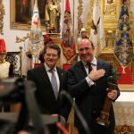 El presidente, Pedro Antonio Sánchez, junto al alcalde de Lorca, Francisco Jódar, en el pregón de Semana Santa