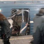 Fotograma de un vídeo facilitado por megapolisonline.ru vía VKontakte (VK) del convoy de metro tras el atentado