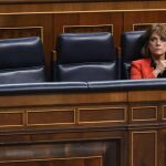 La ministra de Justicia, Dolores Delgado, en su escaño hoy, durante el pleno del Congreso de los Diputados. Foto: Efe / Fernando Villar
