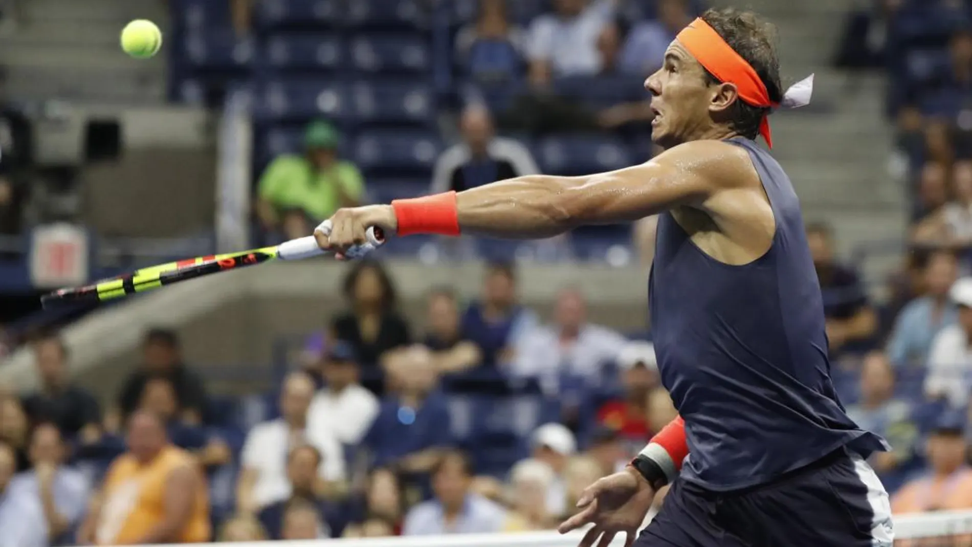 Rafael Nadal, durante el encuentro. Foto: Efe