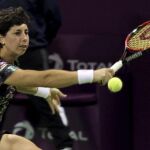 La española Carla Suárez durante el partido