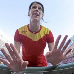 Beitia, en un momento de la clasificación para la final de altura