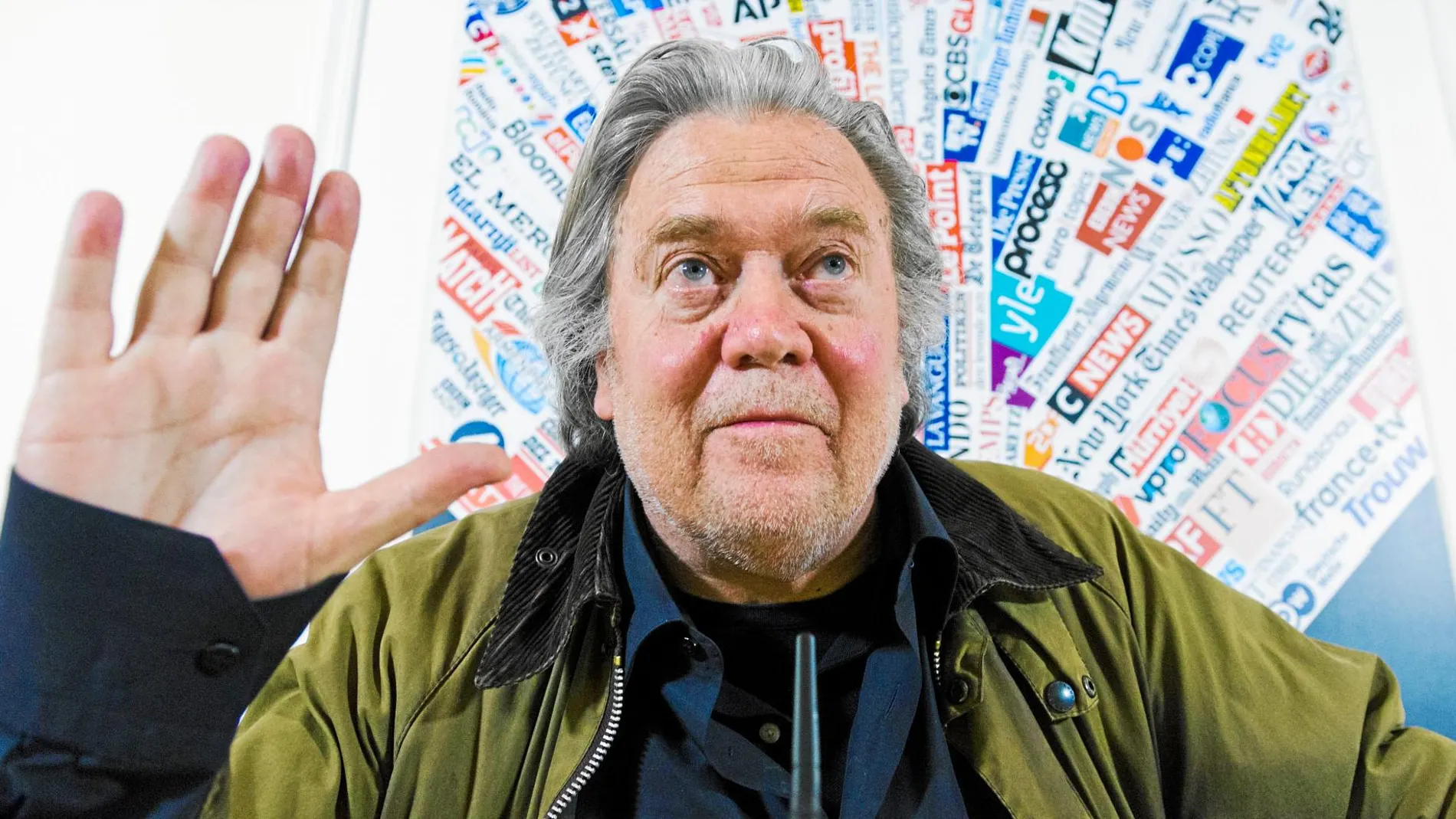 El gurú de la derecha alternativa, Steve Bannon, en un encuentro con la prensa extranjera ayer en Roma