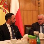 El líder de Vox, Santiago Abascal con el presidente del partido polaco Ley y Justicia, Kaczynski
