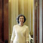 Doña Sofía, durante una recepción en el palacio de la Zarzuela / Efe