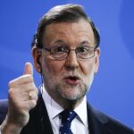 El presidente del Gobierno, Mariano Rajoy, en Berlín