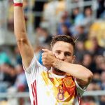 Saúl celebra uno de los goles que ha marcado en el Europeo