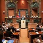 El presidente Fernando López Miras defendió ayer el sistema trasvasista en la Asamblea Regional