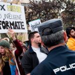 Protestas, ayer, ante el Parlamento andaluz