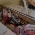 Imagen de la escuela en la que impactaron los proyectiles