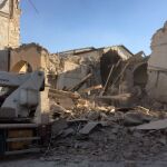 La Basílica de San Benedetto, en Noscia, ha quedado totalmente destrozada.