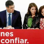 El presidente del Gobierno, Pedro Sánchez, presidió ayer junto a Cristina Narbona, Adriana Lastra y Carmen Calvo la reunión de la Ejecutiva del PSOE en Ferraz