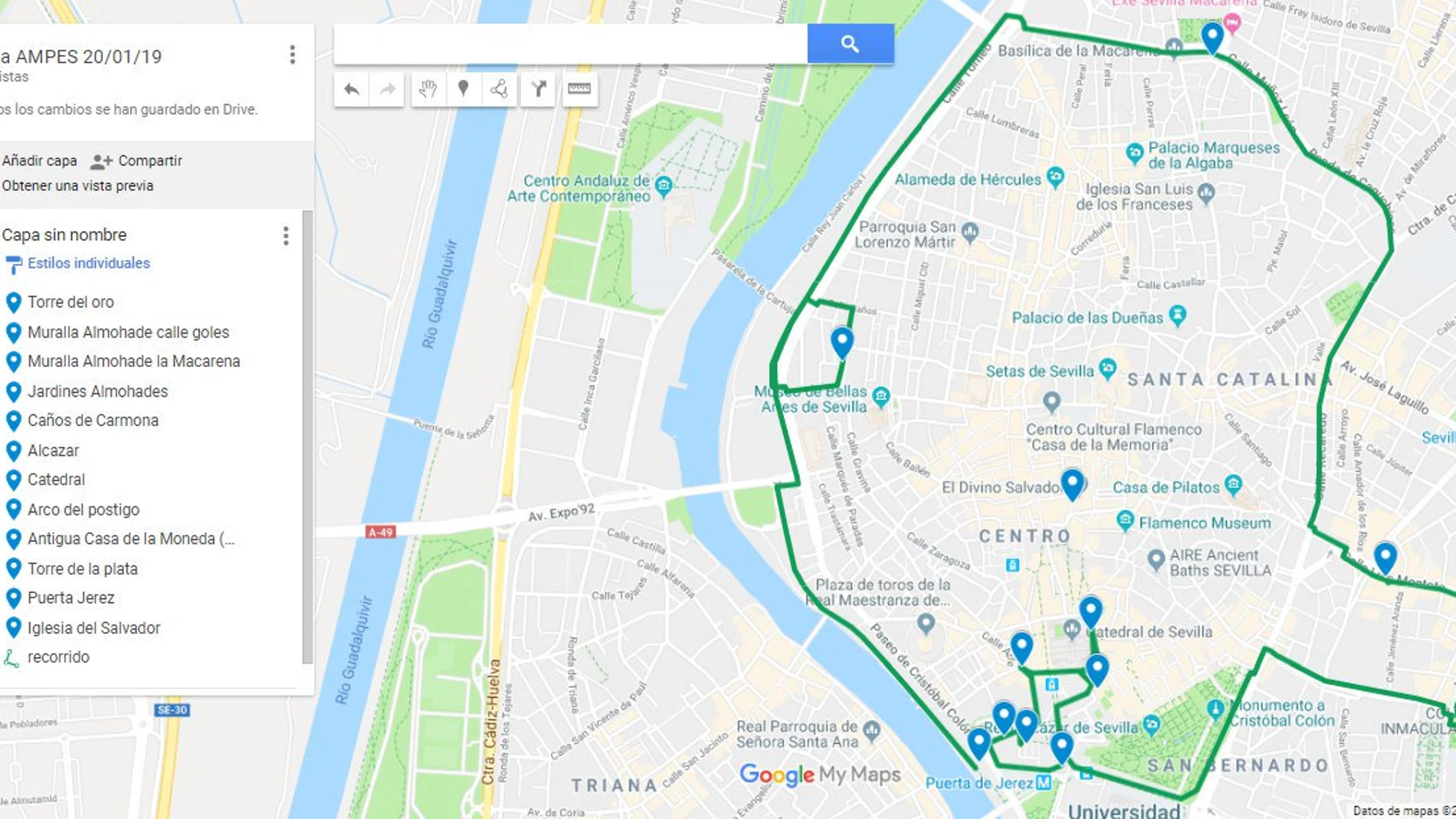 El recorrido de la ruta ideada por Ampes / Foto: La Razón