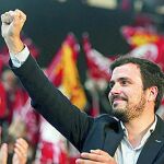El candidato de IU, ayer en Valencia