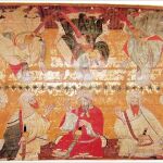 Bóveda de la Sala de los Reyes de la Alhambra de Granada, con representaciones de figuras de hombres