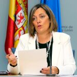 La portavoz y consejera de Agricultura y Ganadería, Milagros Marcos, explica los acuerdos del Consejo de Gobierno