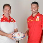 José Antonio Barrio «Yunque», seleccionador femenino de rugby 7, y José Ignacio «Tiki» Inchausti, masculino