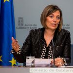 La consejera de Agricultura y Ganadería y portavoz de la Junta de Castilla y León, Milagros Marcos, comparece en rueda de prensa posterior al Consejo de Gobierno