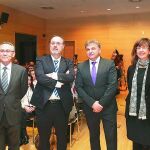 Fernando Rey inaugura el seminario en compañía de Marino Arranz, Pedro González y Charo Repáraz