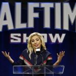 La cantante estadounidense Lady Gaga durante la rueda de prensa celebrada en el centro de Convenciones de George R. Brown en Houston, Texas, Estados Unidos hoy 2 de febrero de 2017