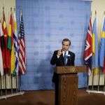 El ministro chino de Asuntos Exteriores, Wang Yi, antes de la reunión del Consejo de Seguridad de la ONU sobre Corea del Norte.