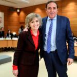 Sáez Aguado y la ministra Carcedo, antes de la reunión