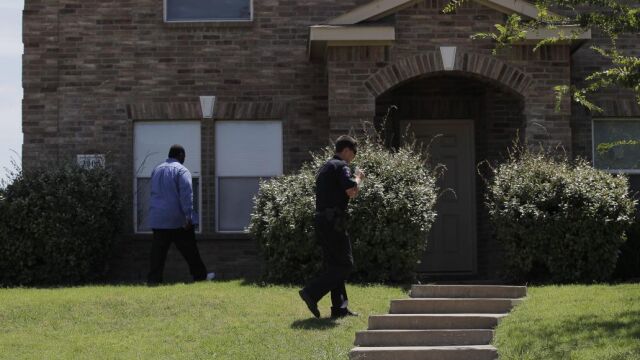 Imagen de la fachada de la vivienda en la que vivía Micah Johnson, enMesquite, un suburbio de Dallas.