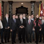 Representantes del Diálogo Social de Castilla y León, encabezados por el consejero de Empleo, Carlos Fernández Carriedo, y con la presencia de Santiago Aparicio, Faustino Temprano y Saturnino Fernández durante los encuentros realizados en Washington con distintas organizaciones