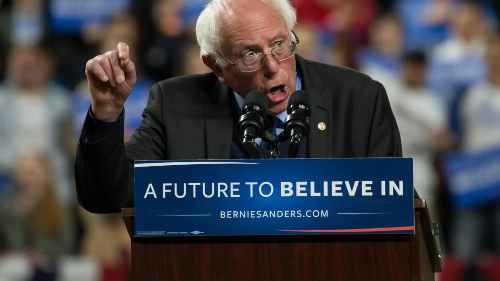 Bernie Sanders, durante un mitin en Washington