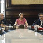 La presidenta del Parlament, Carme Forcadell, durante una reunión de la Mesa del Parlament.