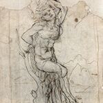 Fotografía facilitada por la casa de subastas Tajan de un dibujo de Leonardo da Vinci, uno de los pocos conservados del artista italiano que no está registrado en un museo