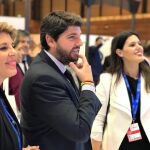 El presidente regional, Fernando López Miras, durante su visita a la Feria Internacional de Turismo (Fitur) en Madrid