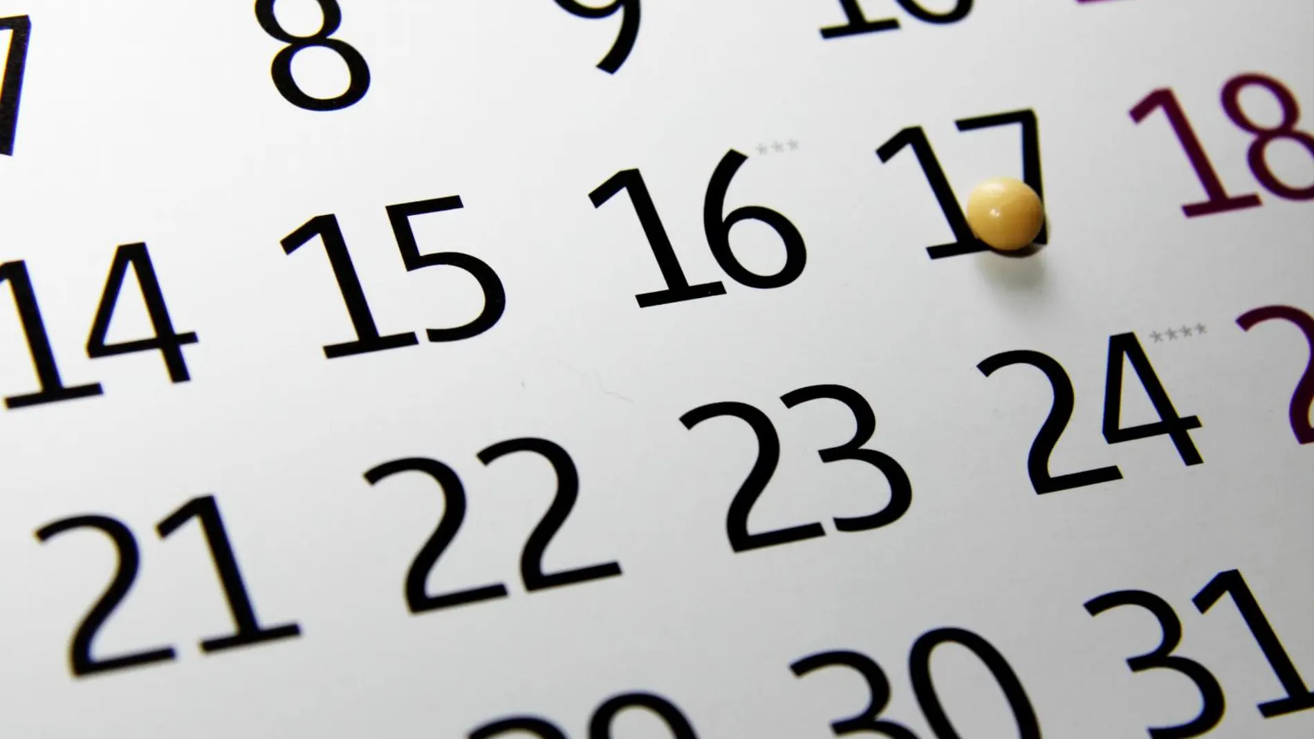 Imagen de un calendario