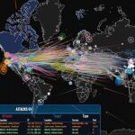 Mapa de uno de los últimos ciberataques
