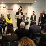 Alcaldes de Cataluña favorables al 1-O, esta mañana en Madrid