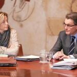 La vicepresidenta Joana Ortega con el presidente de la Generailtat, Artur Mas