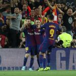 Messi celebra el primer gol del equipo