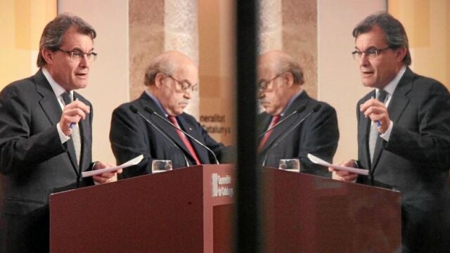 Artur Mas y el conseller de Economía de la Generalitat, Andreu Mas-Colell,