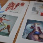 Imagen de algunas de las litografías incautadas