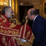 Pedro Antonio Sánchez durante una de las visitas realizadas a Caravaca de la Cruz y a la Basílica de la Vera Cruz para organizar las actividades que se han programado con motivo del Año Santo Jubilar 2017