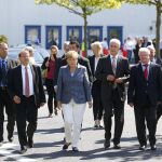 Angela Merkel, en el centro de refugiados de Heidenau.