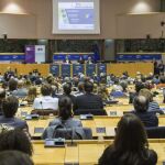 Imagen de la sala donde Puigdemont ha ofrecido su conferencia.