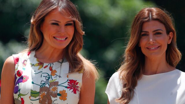 Melania Trump y Juliana Awada en Villa Ocampo/Reuters