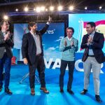 El PP sería la formación más votada en las elecciones generales del próximo 28-A. En la imagen, José Ballesta, Fernando López Miras, José María Aznar y Teodoro García en un acto de campaña del pasado domingo