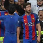 Sergi Roberto el pasado fin de semana ante el Real Madrid.