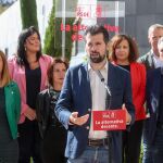 El secretario general del PSCyL, Luis Tudanca, tras reunirse con miembros de la Comisión Ejecutiva Federal