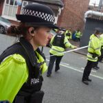 Imagen del cordón policial en el área de Rusholme